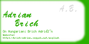 adrian brich business card